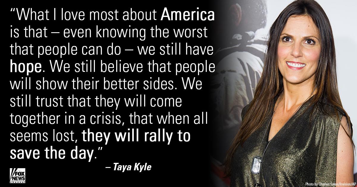 FoxNews's tweet image. Taya Kyle, widow of Navy SEAL Chris Kyle, shares what she loves about America: fxn.ws/1IQ3ehY #ProudAmerican
