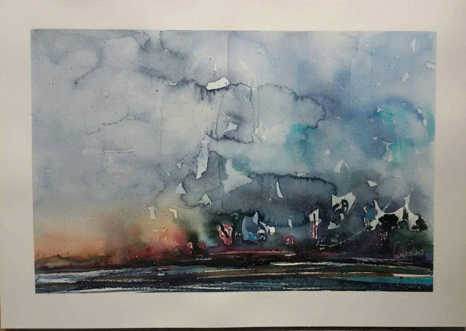 ciavait's tweet photo. Nella Pioggia 36x51 Acquerello su carta Arches 300gr. #watercolour #painting #color #colore #pittura http://t.co/rUNWbEdgFl