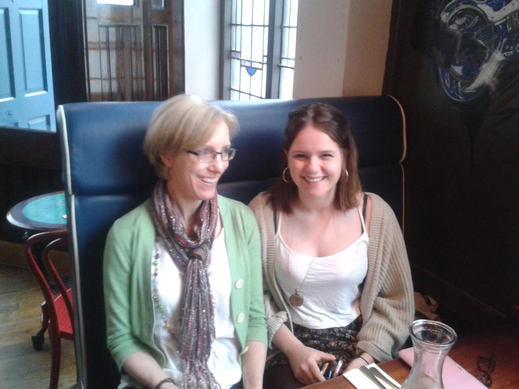 LHunterOBU's tweet photo. In Bham lunching with @hfhunterr at pub reviewed by Giles Coren yesterday #sowithit http://t.co/W9OCCXxKgT