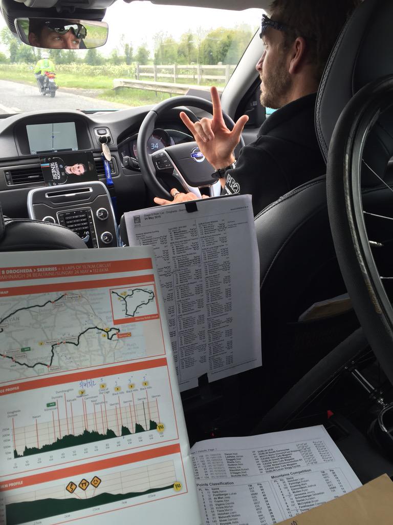 Last day in the team car <a href="/anpostras/">An Post Rás</a> with <a href="/JoanHorrach/">JoanHorrach</a> <a href="/Liveablock/">Liveablock</a>. Next stop Norway and Tour des Fjords. #spanglish