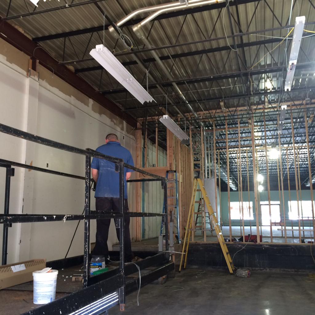MackElectric's tweet photo. @MackElectric installing LED warehouse lighting in Freehold @BrazenBras coming soon #LED Lighting #BrazenBrasBoutique http://t.co/DUyLFiRarw
