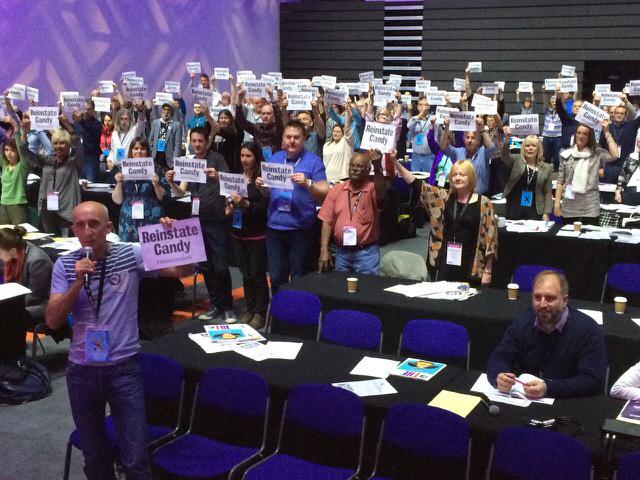 john08james's tweet photo. UCU FE standing next to Candy #ReinstateCandy #UCU15 #FEforeveryone #uculeft http://t.co/sqbJjnJvkk