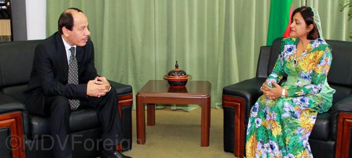 FM Dunya thanked Amb Al-Jammaz of Saudi for the close friendship &amp; cooperation extended to Maldives in his tenure