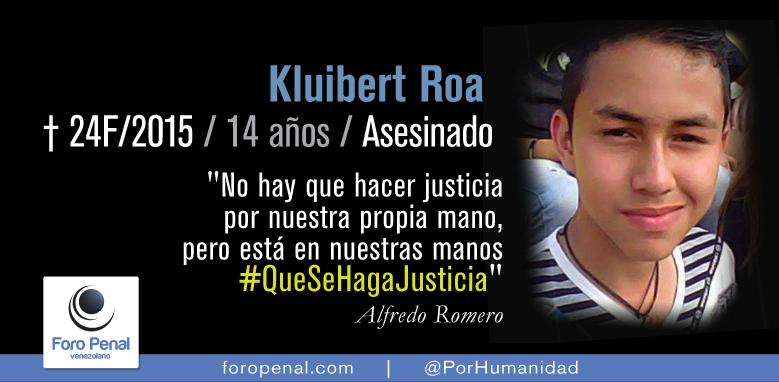 ForoPenal's tweet photo. #24S Hoy se cumplen 31 meses de la muerte de Kluibert Roa. 24F2015. No lo olvidemos. https://t.co/QDTuiv5tIY #QueSeHagaJusticia .