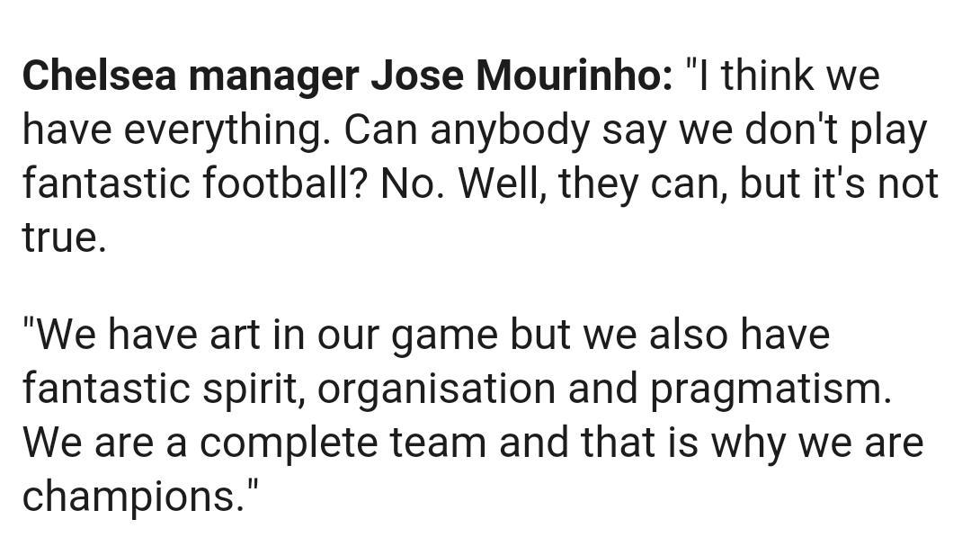 wisostic1's tweet photo. Mourinho on why Chelsea are Champions! http://t.co/ixeWKGCEiX