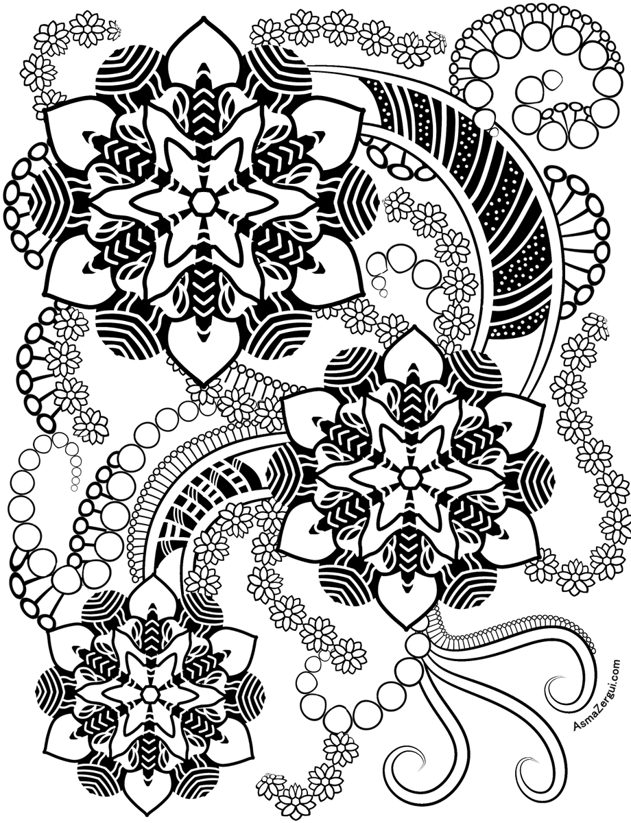 asmazergui's tweet photo. Sacred Flowers adult coloring book, free design. Get the book on amazon http://t.co/dCpknD27V8