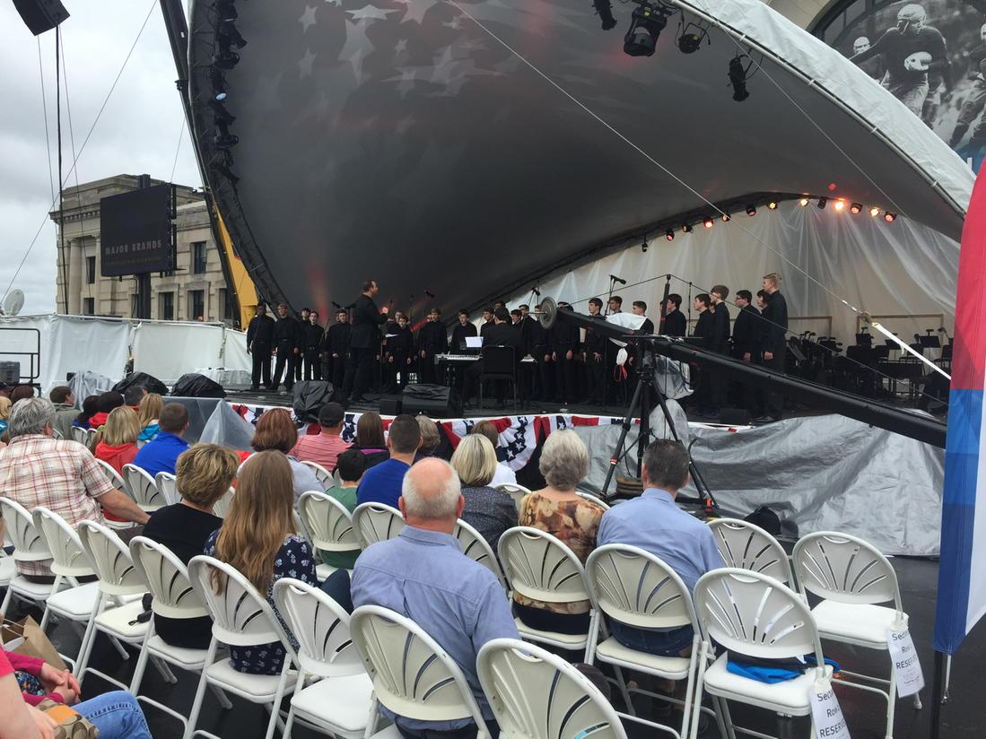 kcsymphony's tweet photo. Beautiful voices adding some sunshine to this day. Spirito on stage. Impressive young men's choir. http://t.co/3vxftbiLt9
