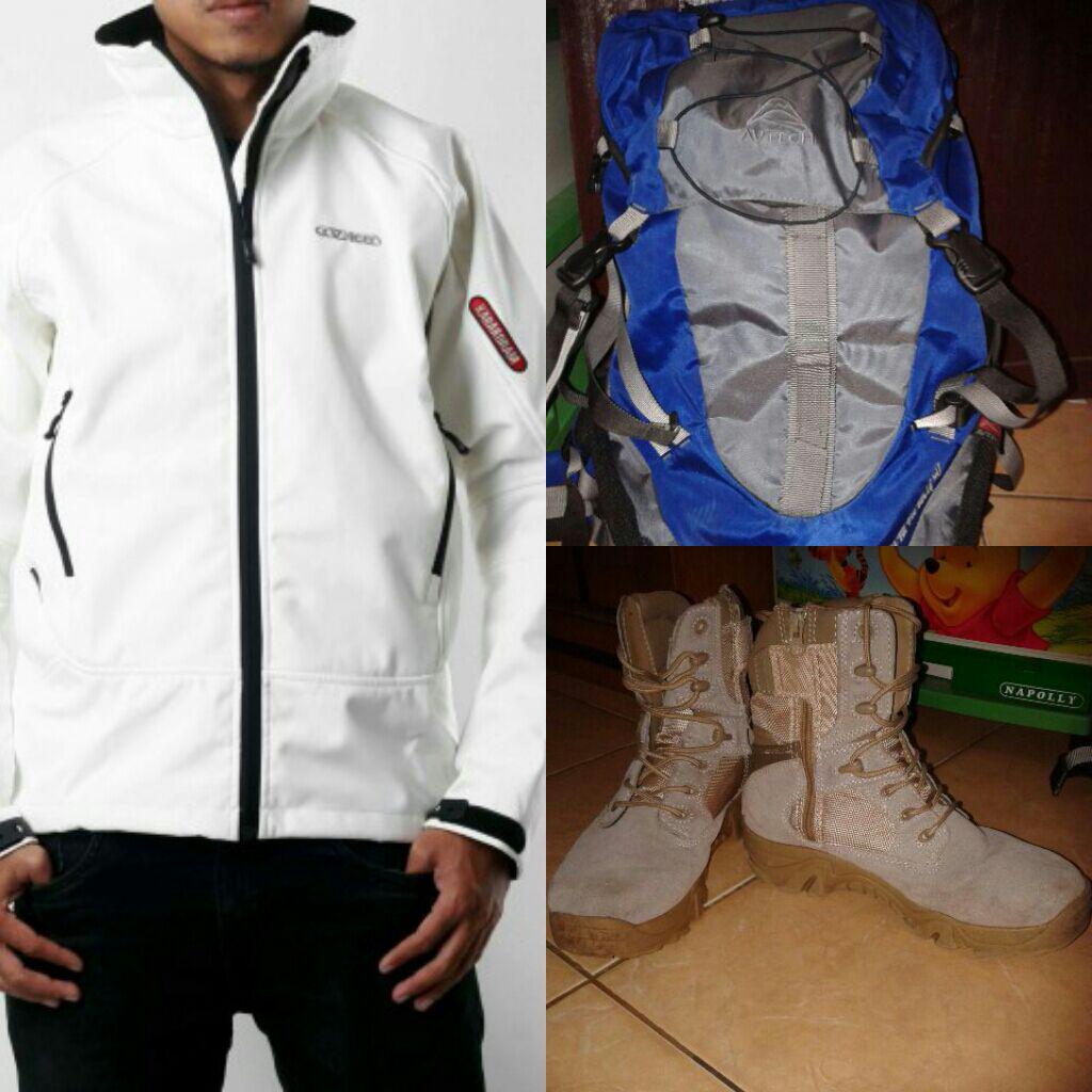 gilangromadon's tweet photo. @infopendaki paketan aja 750k. Avtech 60L, sepatu delta no40, Jaket cozmeed M. Bogor 0888-0900-5350 WA #salegear http://t.co/wsZnnTOvKl