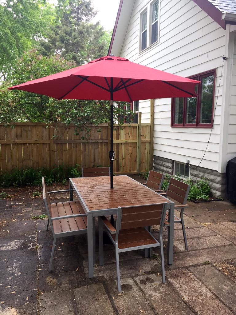 asketchyfish's tweet photo. A little damp today, but we officially have patio furniture assembled and ready to use! #bugtree http://t.co/Lfvfv0H6mB