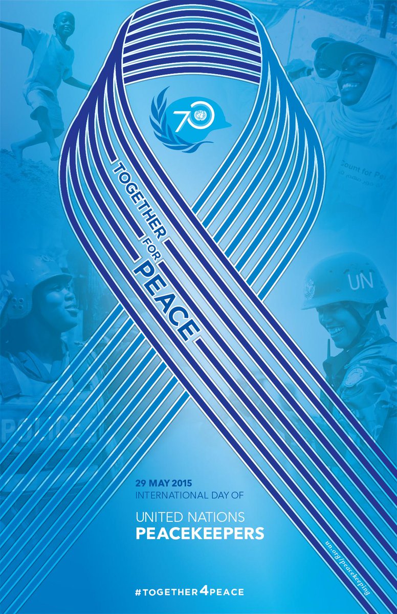 UN's tweet photo. 29 May is Peacekeepers Day! Share &amp; show your support for peacekeepers. http://t.co/HmTMJf6BjT #PKDay #Together4Peace http://t.co/sn3pi7AB90