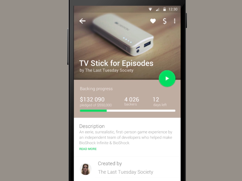 UpLabs's tweet photo. KickMaterial - Kickstarter Project view - Interaction by @goksiuta  http://t.co/QslCiKirv5 http://t.co/q7JsXyqKek