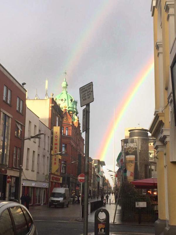 Rainbows appear over Dublin as Ireland votes Yes for same-sex marriage i100.io/WLUoZSI