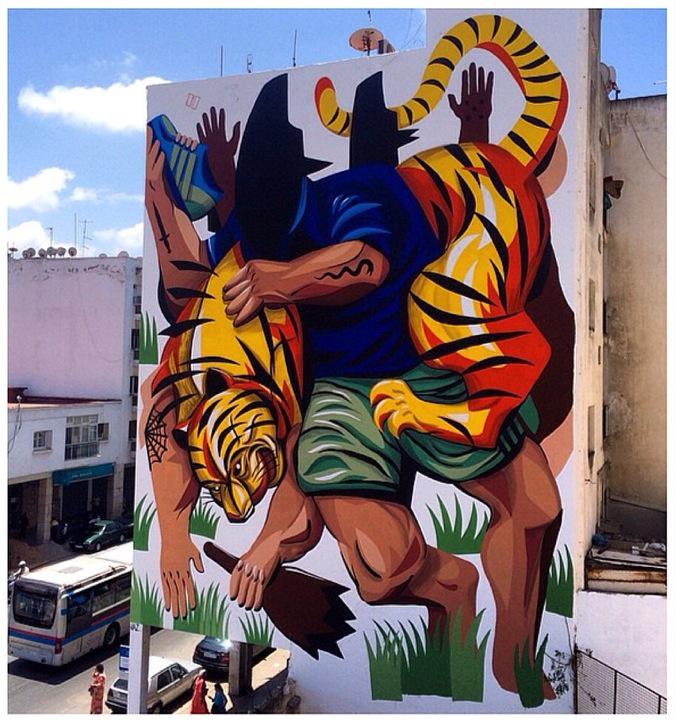 underpmx's tweet photo. Intervención de #FrancoFasoliJaz en la Ciudad de Rabat, Morocco. #underpmx #streetart #mural #graffiti #urbanart http://t.co/cyztrzQbE9