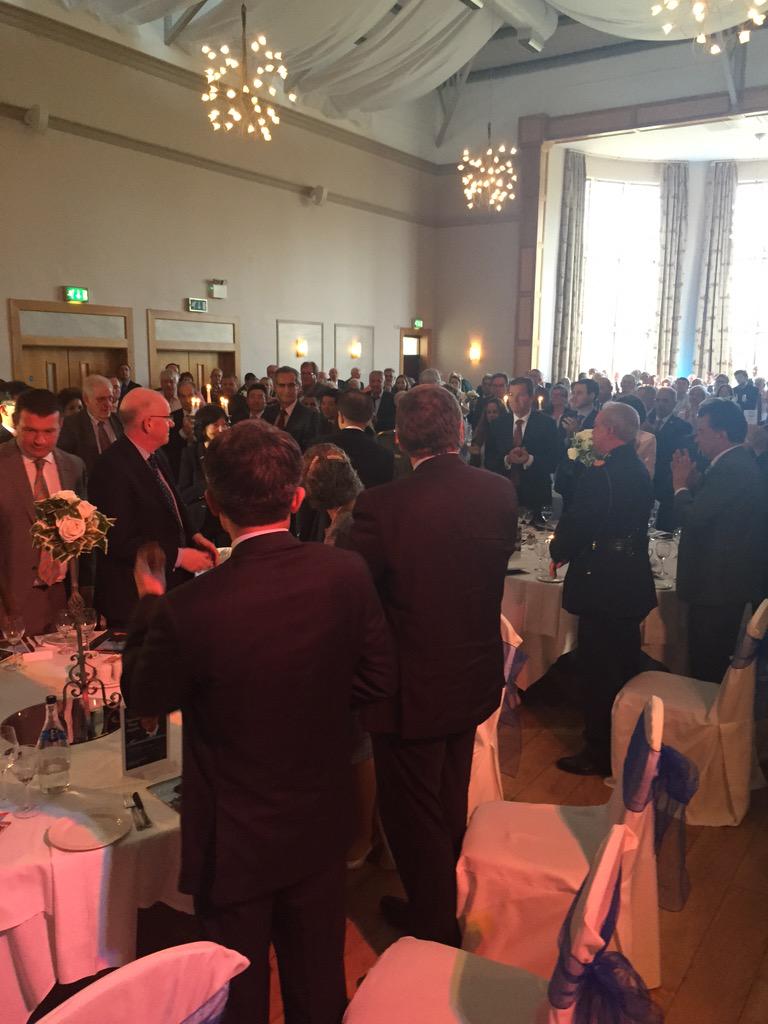 fionadonnellan's tweet photo. Standing ovation as Ban Ki Moon finishes his address for the #TipperaryInternationalPeaceAward http://t.co/E0ZUNmIuL6
