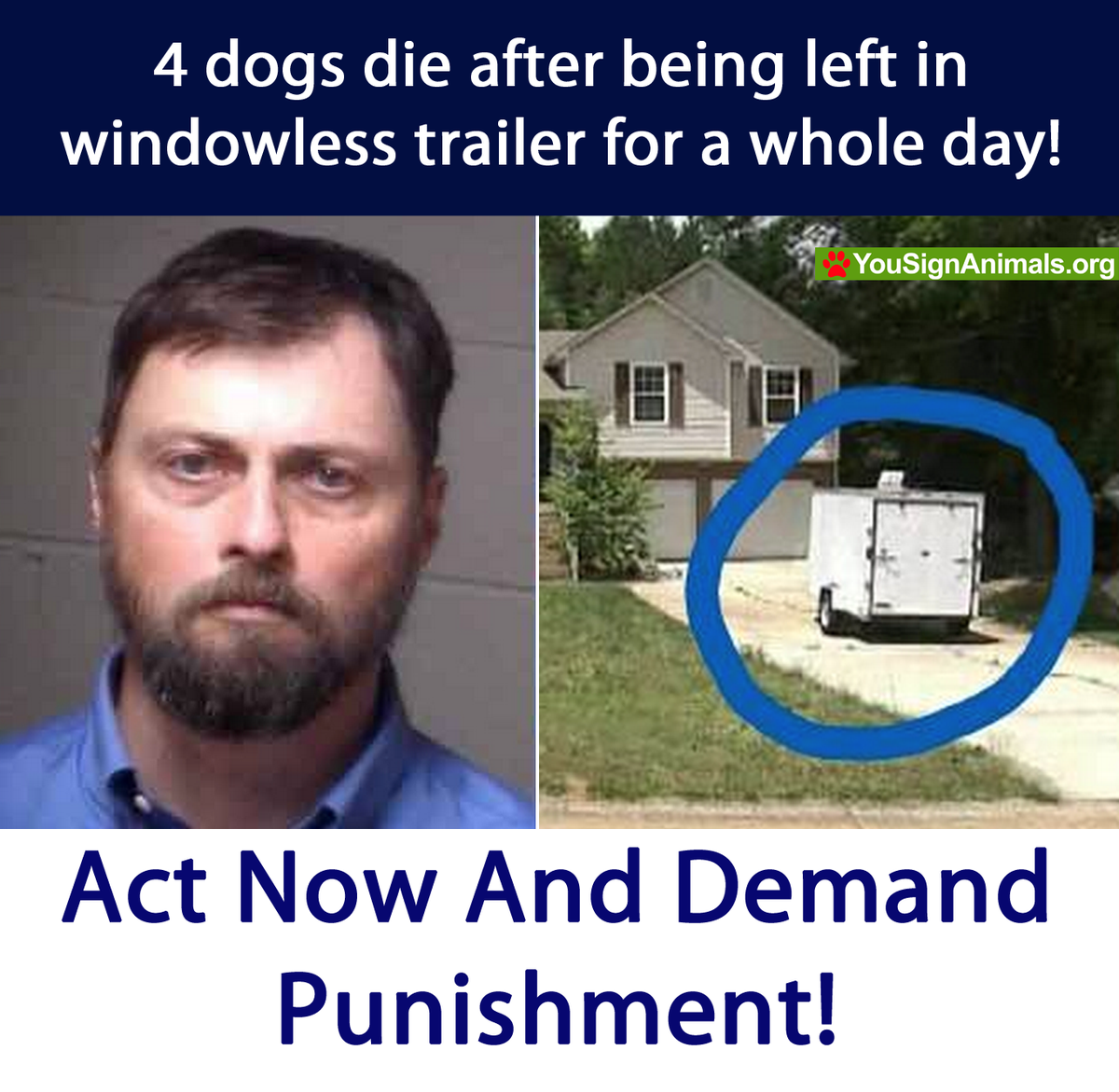 Upgrade charges for attorney that left 9 dogs in windowless trailer for a day, 4 passed away! yousignanimals.org/redirect.php?t…