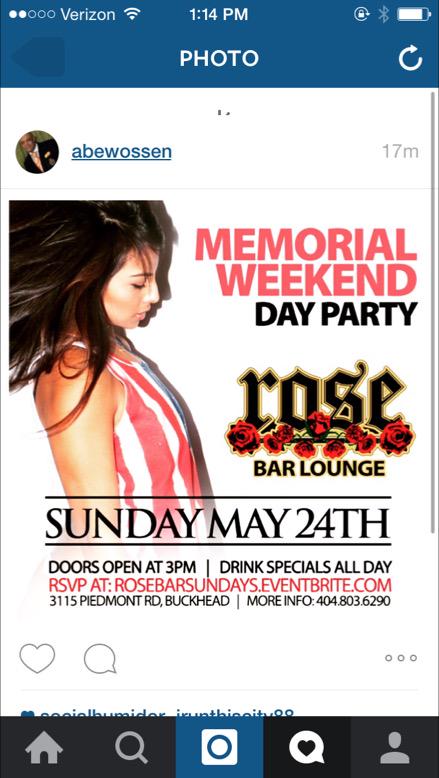 ABEWOSSEN's tweet photo. Today join us the memorial weekend day party doors open 3 till 9 pm http://t.co/jtJX8jSBic http://t.co/nwnX3bdwSj
