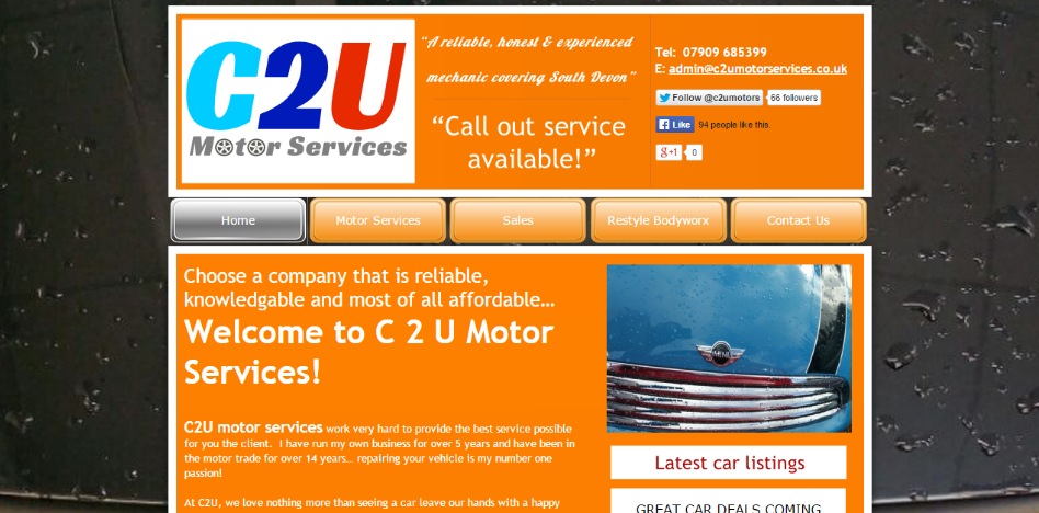 1fwsmedia's tweet photo. Congrats to @c2umotors on your new website, created by @1fwsmedia!  For websites and services please get in touch! http://t.co/vMAKOfP3be