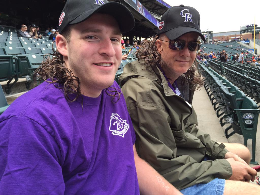 kmcerno's tweet photo. My boys are looking hot with their mullets.  #Rockies http://t.co/wY58FPLowR