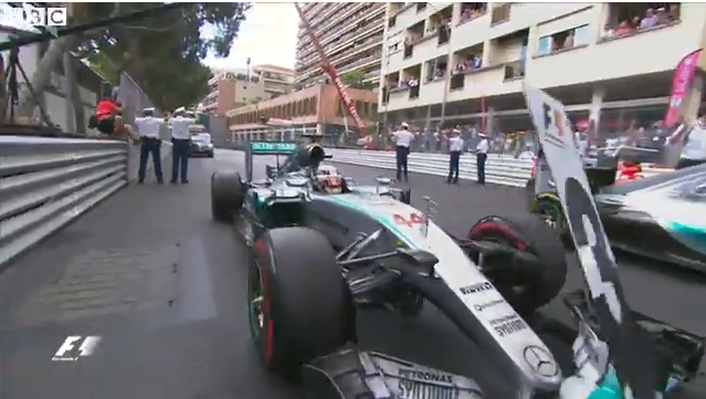 BBCSport's tweet photo. "That's what he thinks of 3rd place."

Watch an upset Lewis Hamilton knock over 3rd place sign http://t.co/cedMmuyisd http://t.co/SjhnDvkuie