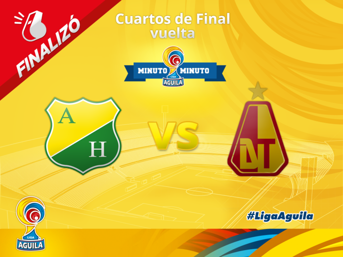 AguilaFutbol's tweet photo. 2-3 parcial y 3-5 la serie, el conjunto pijao pasa a semifinales:
http://t.co/w1fegcB85M
#HUIvsTOL
#Los8LigaAguila http://t.co/lmTii9avxZ