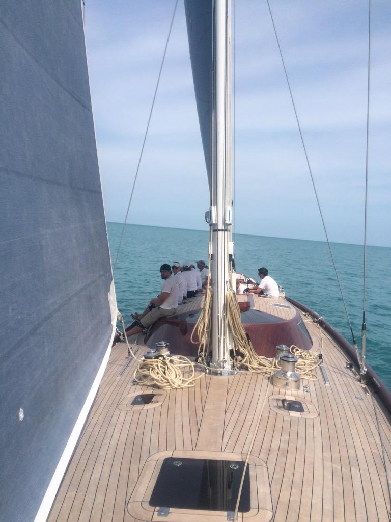 ChloeSpiritAsia's tweet photo. Sitting pretty. Momentous day - debut race for Chloe Giselle @SamuiRegatta #SpiritYachtsAsia http://t.co/STwIRaGu2E