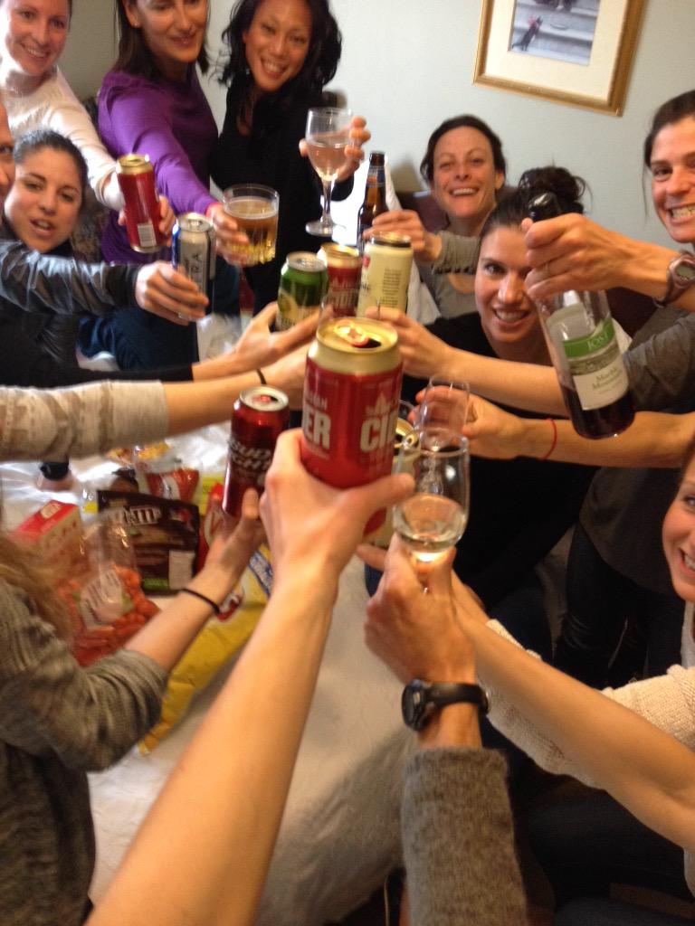 runwithSPR's tweet photo. On to the celebrations!!! #lifebalance #workhard #playhard #gotoextremes #CabotTrailRelay #Angels #Rehydration http://t.co/yAJkhqQIrQ