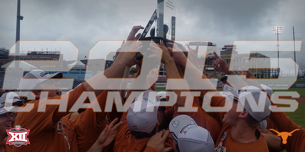 Big12Conference's tweet photo. Congratulations to @AugieGarrido and @Texas_Baseball! #Big12BSB Tournament Champions! http://t.co/XcjwRz6PAr