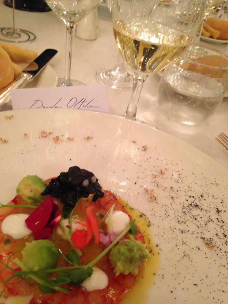 Davide_Oltolini's tweet photo. Carpaccio di gamberi rossi by @chefsadler and @ChampagneLanson Black Label at #wps15 dinner @IcardiCarla @BPoretti http://t.co/NxcATqkhAV
