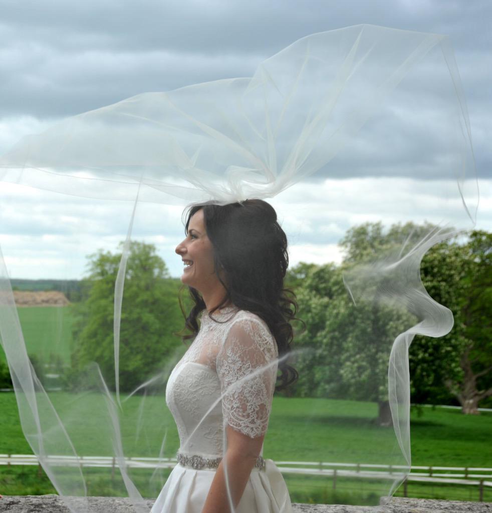 NikkiBPhotos's tweet photo. Love this shot! #beautifulbride #flyingveil #weddingphotographyyorkshire #thankswind http://t.co/uvhrWX2xfz