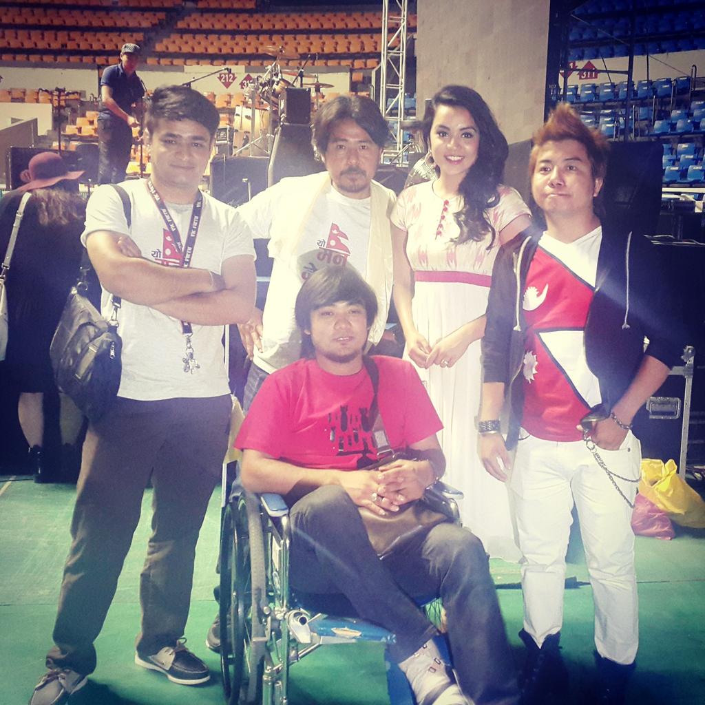 sadichhashr's tweet photo. With adrian and friends along with Pratap Lama, at the #haminepali fundraiser concert for #earthquakeinnepal http://t.co/zsMnmC6SbS