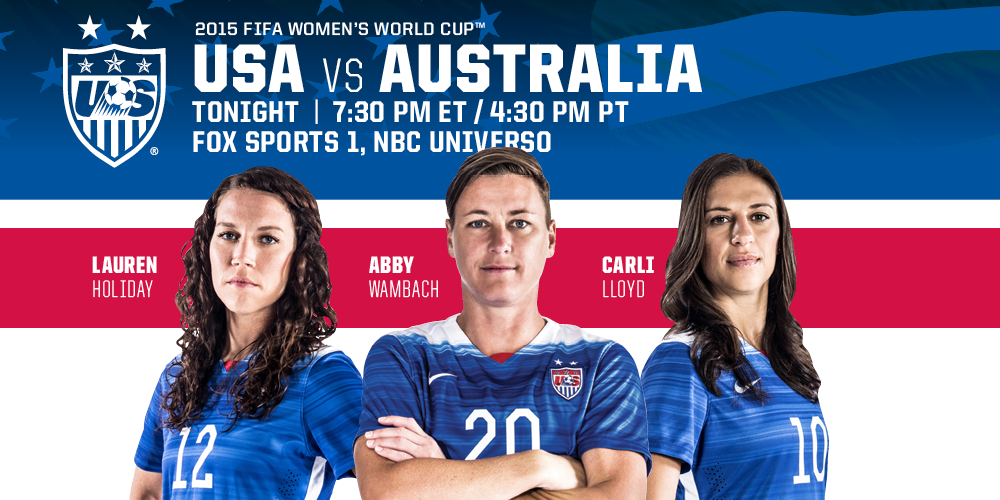 USMNT's tweet photo. Gameday! The #USA journey to a third star begins tonight. Follow @ussoccer_wnt to be a part of it. #OneNationOneTeam http://t.co/T8pyaSTJH7