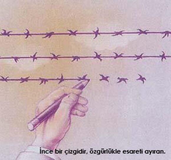 Ödüllü Karikatür İnce bir çizgidir..