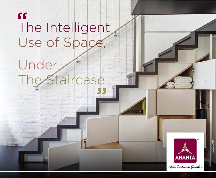 anantabuilder's tweet image. The often-neglected space under a staircase provides an ideal spot for built-in drawers and cabinets.#SpaceSavingTips