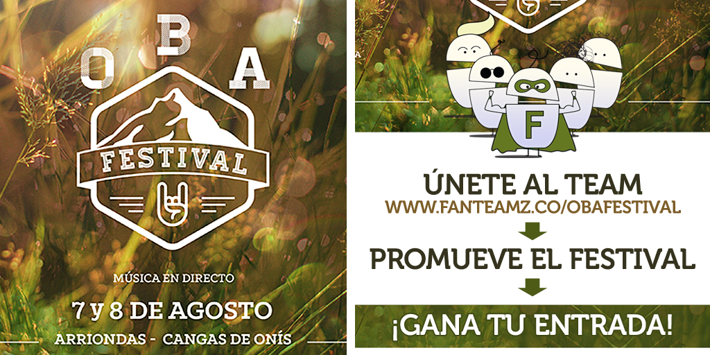 FanTeamzES's tweet photo. #FelizLunes empezamos la semana con el sorteo de 1 entrada para @obafestival, RT y entra en #sorteo :)  hasta: 15/06 http://t.co/2woHLUQ9M0