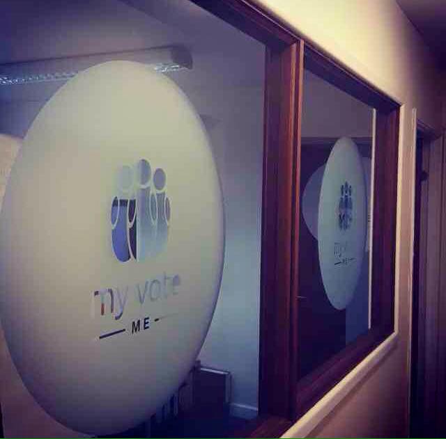 MyVoteMeHQ's tweet photo. You can't be taken seriously unless your windows are branded. Things are taking shape nicely as we approach launch! http://t.co/0CnSs3L86S