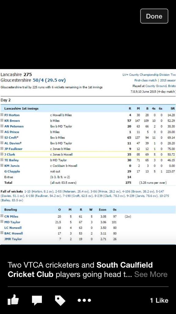 VTCA_Official's tweet photo. Two VTCA and @sccc_official players going head to head in @LancsCCC v @Gloscricket http://t.co/tU4KH8uFHw