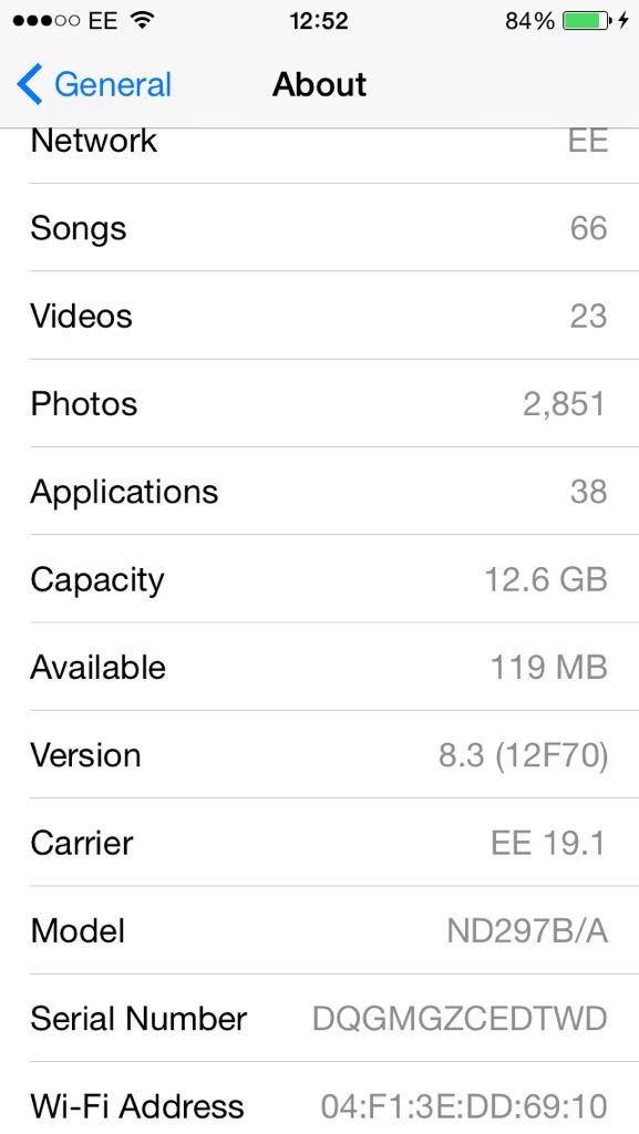 Lukearound1's tweet photo. @AppStore I'm confused my 16gb phone seems to be only  12 ? http://t.co/lBfd5HRySy
