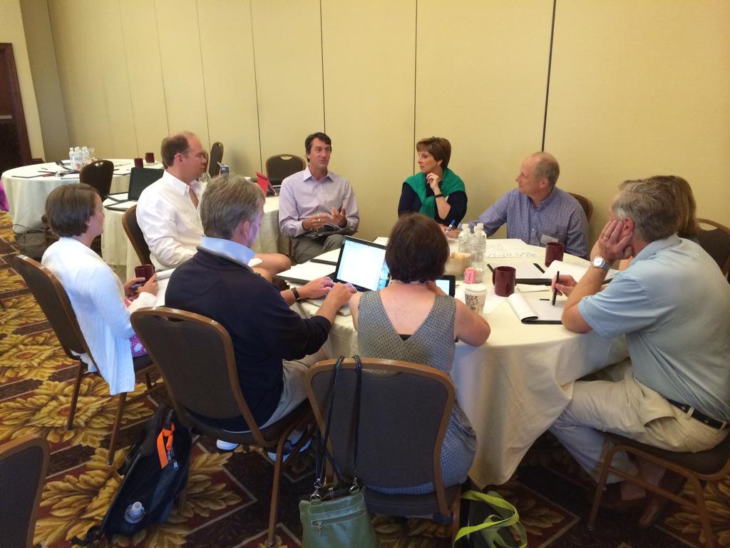 LauraFBlackburn's tweet photo. NCAIS Heads at Annual Summer Heads Conference. @brad_rathgeber thought provoking online/blended learning conversation http://t.co/Ex99n88gvb