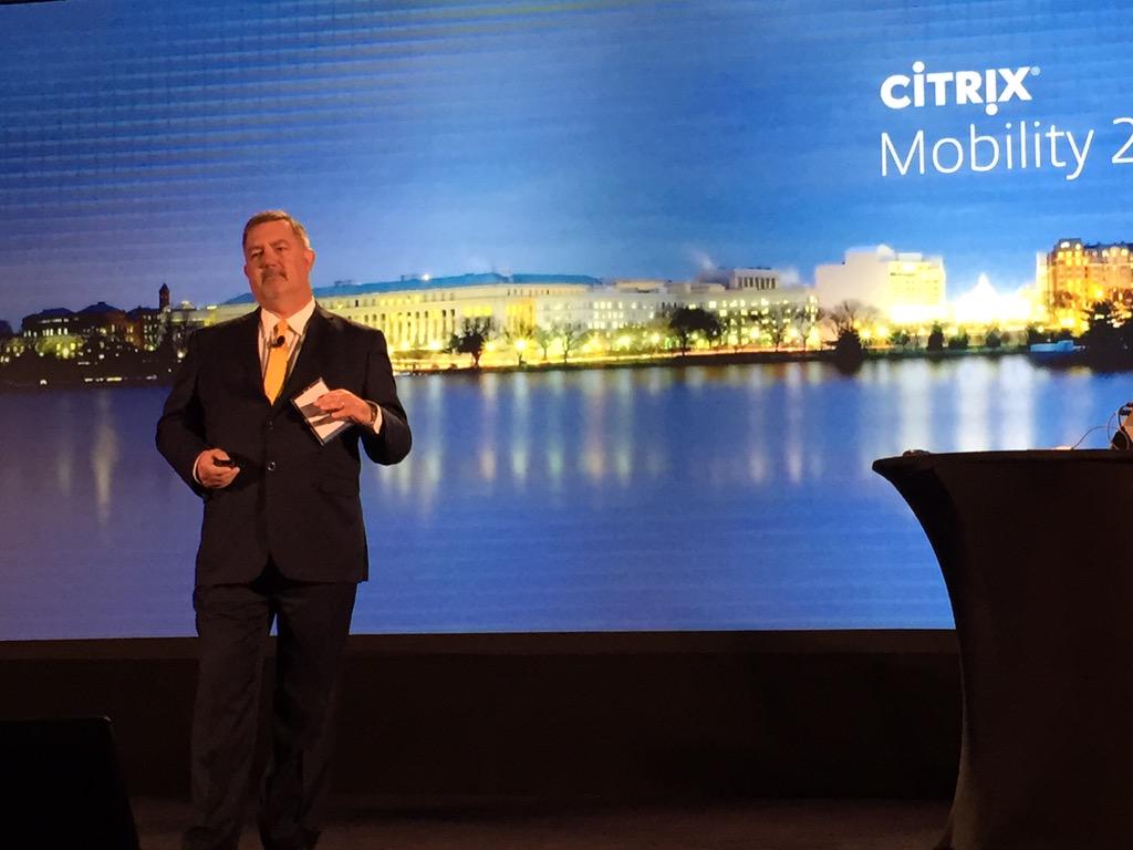 PamSanders4's tweet photo. Tom Simmons kicking off the Citrix Government Summit. #citrixmobilitydc http://t.co/X78DaGJulF
