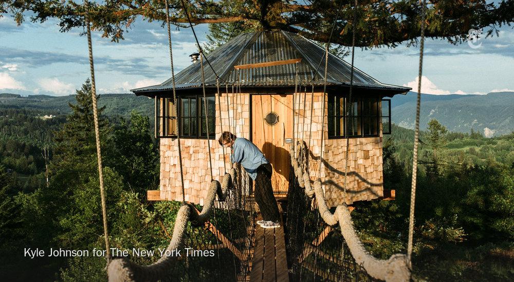 nytimes's tweet photo. He was an up-and-comer in the fashion world. Then he ditched it all to build a treehouse http://t.co/lurj17vrXU http://t.co/5zhcM4uAFP