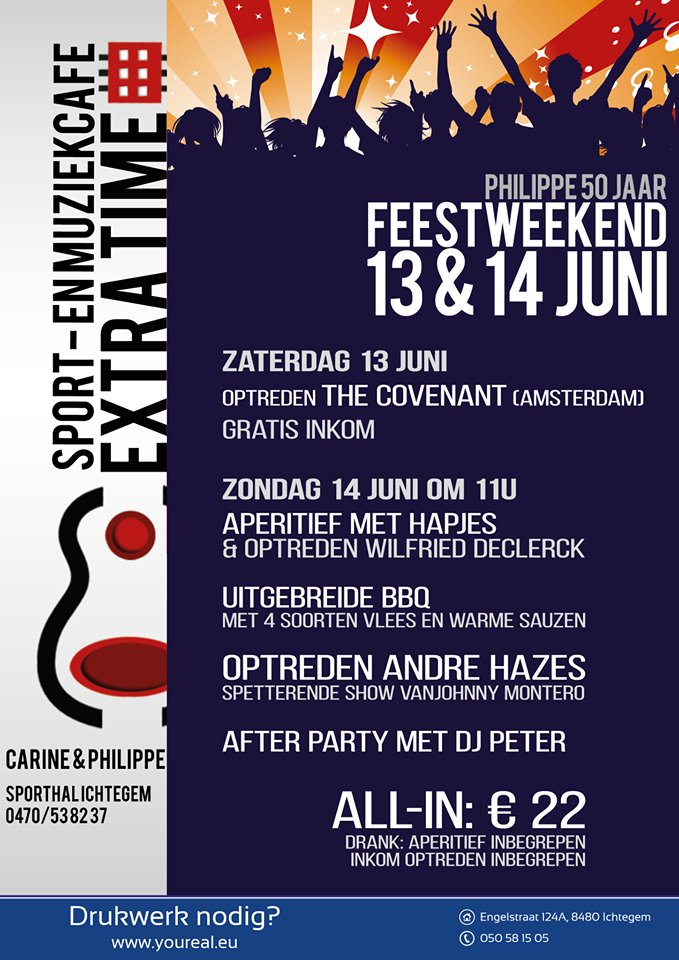 WITichtegem's tweet photo. Feestweekend van Extra-Time op 13 (optreden The Covenant) en 14 juni (BBQ). #ichtegem #eernegem #bekegem http://t.co/50GYodAvft