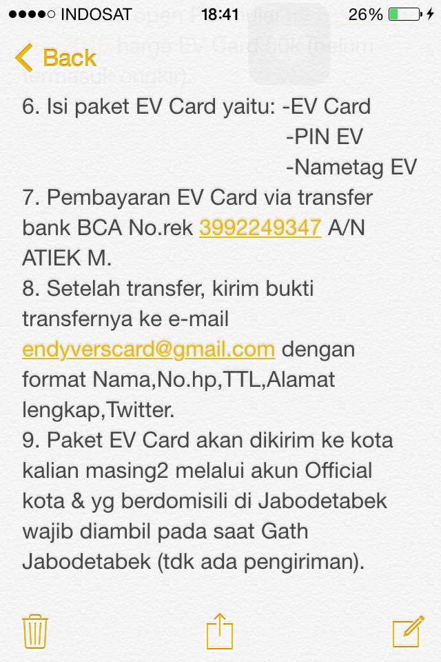 _EndyversOFC's tweet photo. Info EVCard (2)
Cc: @EndyversCentre @Endyarfian_real @putryjayanty_ 😃 http://t.co/4tY22CX2H1