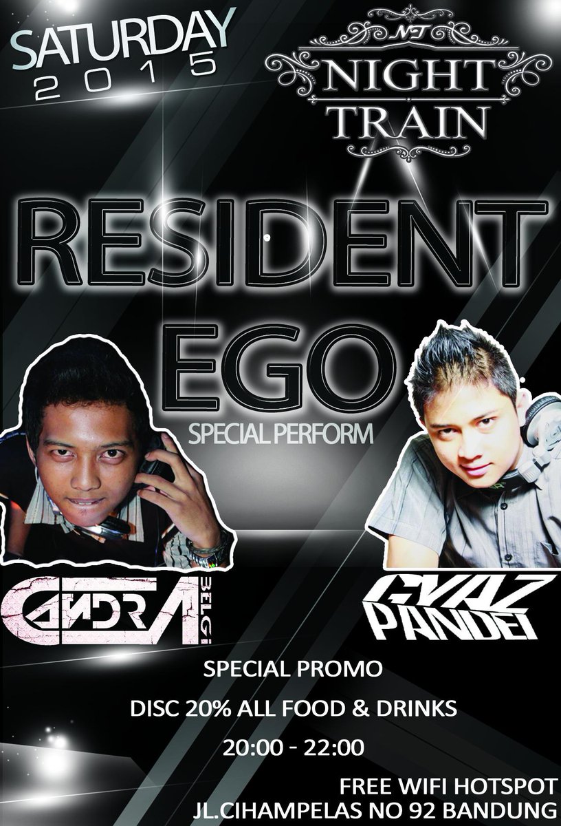 every #SATURDAYNIGHT <a href="/NTrain_cafe/">NIGHT TRAIN LOUNGE</a> [ RESIDENT EGO ] with special dj perform <a href="/ChandraBelgi/">CHANDRA BELGI</a> <a href="/gyaspandei/">borgias kaleb pandei</a> info : 55FCD4FE