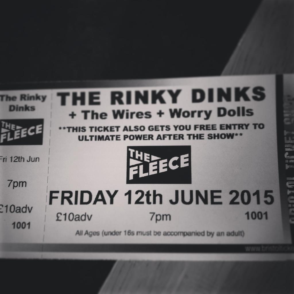 Tickets through for the <a href="/TheRinkyDinks/">The Rinky Dinks</a> gig Friday <a href="/FleeceBristol/">The Fleece</a> PM if you want a ticket 😊 #TheWires #TheRinkyDinks