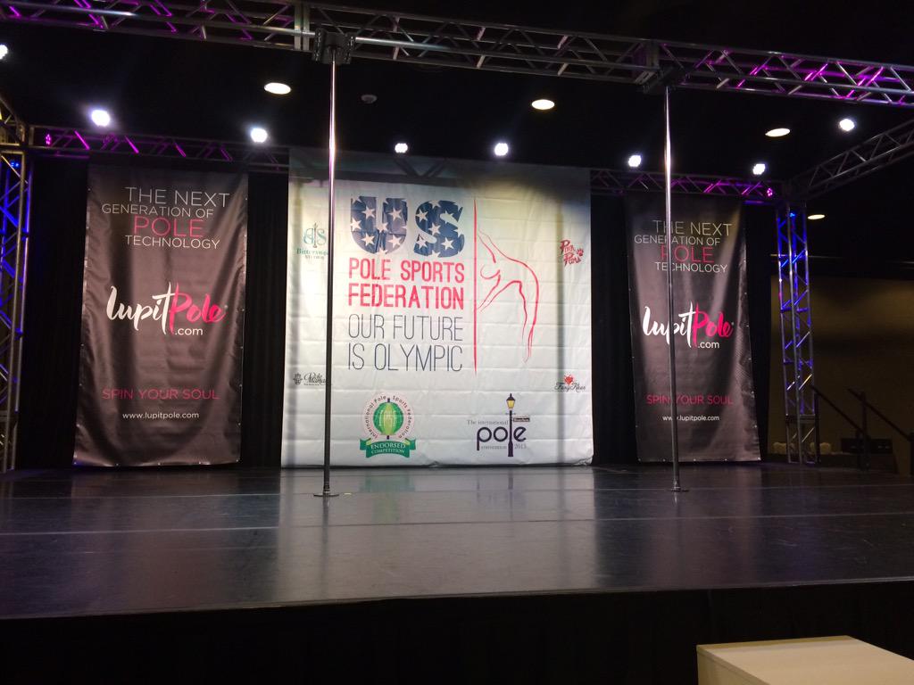 JulanneB's tweet photo. My view from the judging panel here last night in New Orleans.This competition made the news. #PoleCon2015 #NOLA http://t.co/nuak3JDdVC