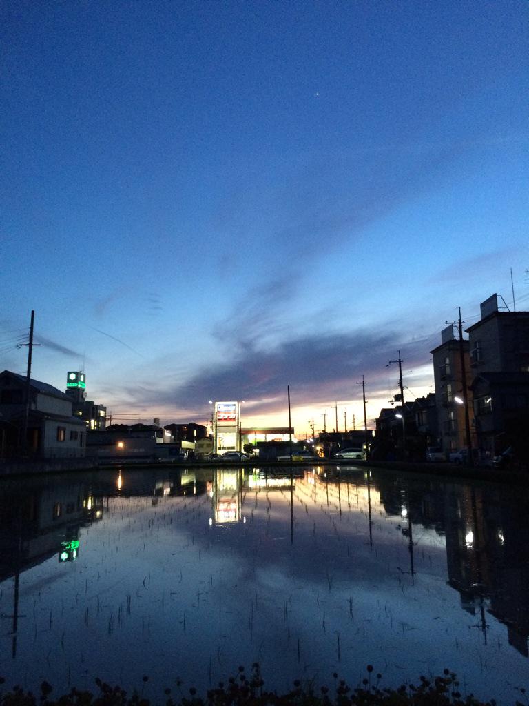 assam_h's tweet image. ウユニ風田んぼ♪