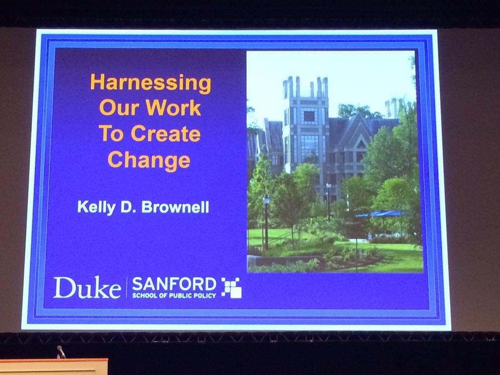 How good are we really at creating change asks Dr Kelly Brownell. Honoured to be attending this keynote. #ISBNPA2015