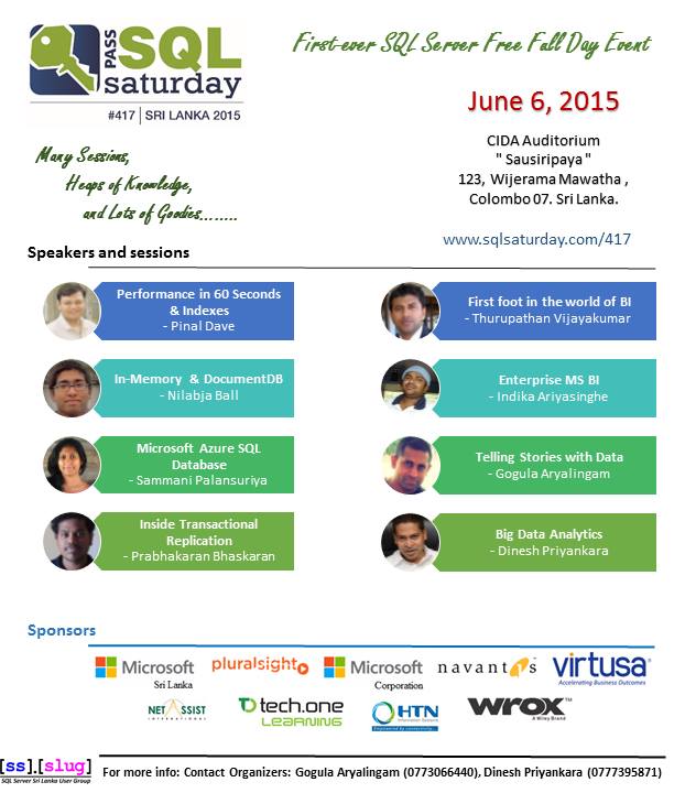 amila_yahampath's tweet image. Had a great session on #MSSQLServer #PinalDave #NilabjaBall #SQLSaturdaySriLanka #SQLSaturday417