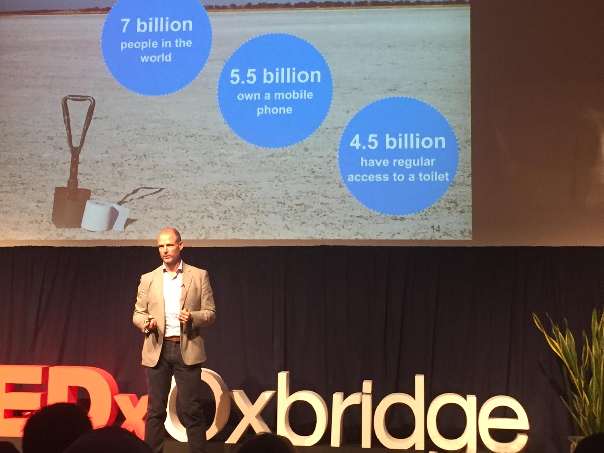 alexkinch's tweet image. "More people in the world own a mobile phone than have regular access to a toilet" #TEDxOxbridge