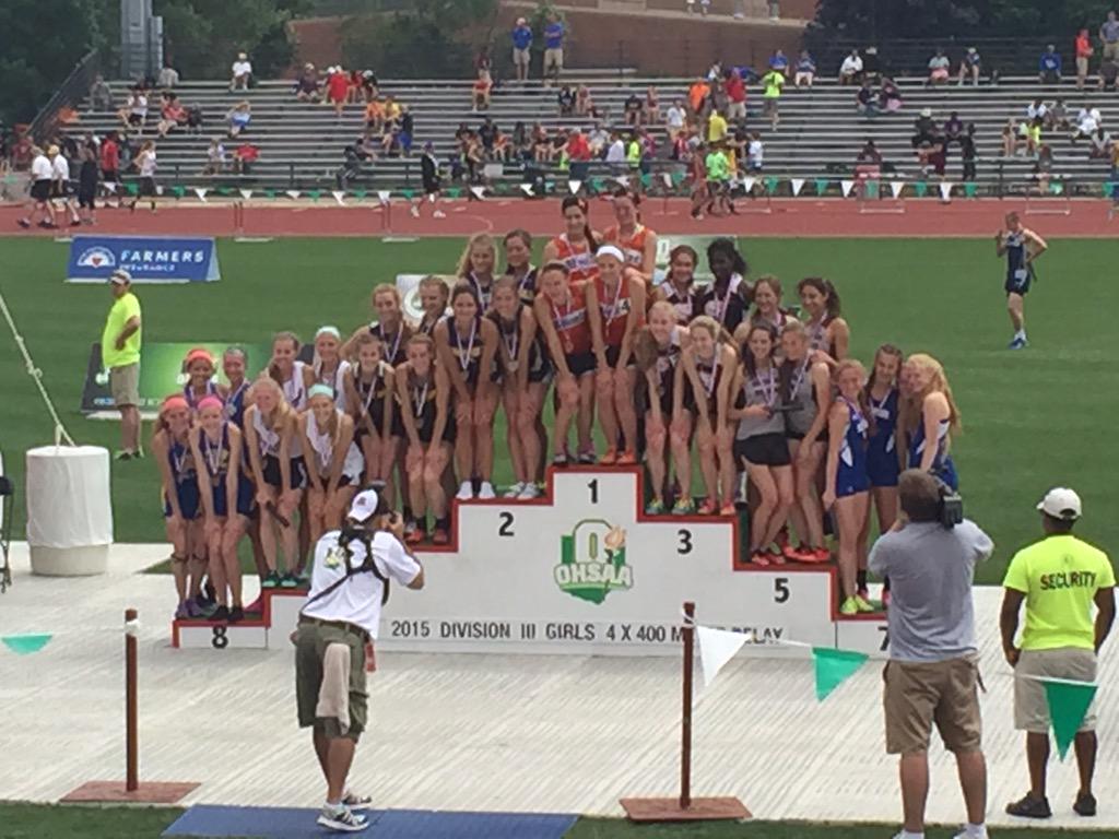 CSGTrack's tweet photo. 4x400 Relay Finishes 3rd!! Team of Babatunde, Pesavento, Kazemi &amp; Smith! #statesquad #OHSAA @CSG_Athletics http://t.co/mLEqUc3GWt
